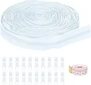 uxcell #5 10 Yards Nylon Coil Zippers, Bulk Coil Zipper by The Yards with 20 Pcs Zippers Sliders and Ruler for DIY Tailor Sewing Craft Bag Clothes, White