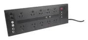 Powertech 10 Way Home Theatre Surge Protected EMI Filter Powerboard 2 Port USB
