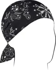 Polyester Flydanna Micro Mesh Head Gear Black Paisley One size fits most Paisley