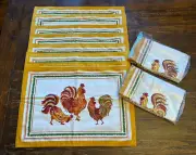 New Williams Sonoma Tuscan Rooster Placemats and Napkins Set of 8