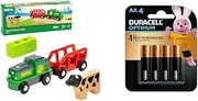 BRIO - Farm Battery Train 4 Pieces with Duracell Optimum AA Batteries (Pack of 4)