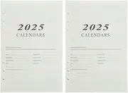 Tofficu 2Pcs Daily Planner Refills 2025 Dated Calendar Planner Notebook Refill Paper A5 Binder Planner Inserts for Loose Leaf Daily Planner
