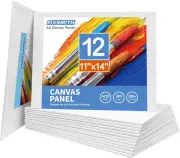 Canvas Boards for Painting 11X14 Inch, Super Value 12 Pack White Blank Canvas Pa