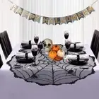 Round Spider Web Tablecloth Spiderweb Lace Tablecloth Halloween Decoration