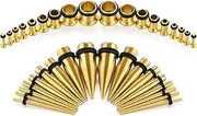 Vcmart 14G-00G 36pcs Ear Gauges Stretching Kit Tapers Plugs Eyelets Implant Grade Steel