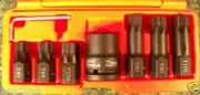8pc T&E TORX Impact Socket Bits and 3/4" Drive Holder Big Upto T100 torque torq