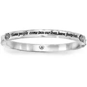 Brighton Footprints Silver Hinged Bangle Bracelet