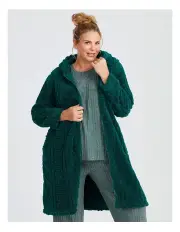 [Taking Shape] Plush Hooded Zip Up Robe in Ivy Green