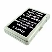 Sarcasm Idiots Em1 Cigarette Case with Built in Lighter Metal Wallet