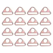 16 Pcs 1 1/2 Inch Triangle Buckles Adjuster Triangle D Rings Strap, Rose Gold