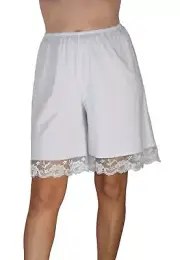 UNDERWORKS 100% Cotton White Pettipants Split Skirt Bloomers Size Small