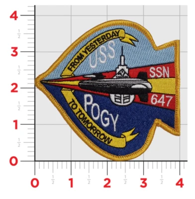 NAVY USS POGY SSN-647 EMBROIDERED PATCH WITH HOOK & LOOP