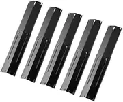 Outspark Universal Replacement Heavy Duty Adjustable Porcelain Steel Heat Plate Shield Heat Tent Flavorizer Bar Burner Cover Flame Tamer for Gas Grill Extends from 11.75" up to 21" L (5-Pack)