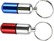Anneome 2pcs Medicine Bottle Big Pill Mini Case Portable Key Chain Pocket Pharmacy Medicine Container Opener Dispenser Single Men Wallet Saver Keeper Dose Fob Aviation Aluminum