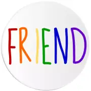 Friend Rainbow - 25 Pack Circle Stickers 3 Inch - LGBTQ+ Pride Ally Flag