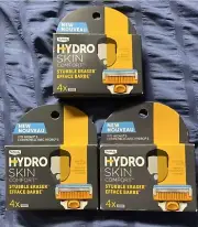 3 Schick HYDRO Skin Comfort Stubble Eraser Blade Refills FITS HYRDO 5 (12 Total)