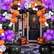 152Pcs Halloween Balloons Arch Garland Kit, Orange Purple and Black Balloon w...
