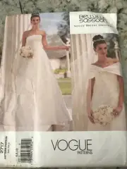 Vogue 2717 Pattern Bellville Sassoon Wedding Dress Train Drape Women 6 8 10 UNCU