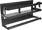 SHOWERORO Magnetic Refrigerator Storage Rack Premium Magnetic Shelf for Kitchen Organization Space-saving Design Water Draining Bottom Convenient Spice Shelf for Fridge Wall Easy Storage