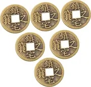 OKUMEYR 6PCS Chinese Style Auspicious Coin Smooth Surface Copper Coins for DIY Craft Jewelry Making and Home Decor