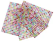 EXAOMBLE 4 Sheets Round Nail Rhinestones Stick Gems for Nails Face Stickers for DIY Crafts Versatile Decorative Charms for Notebooks