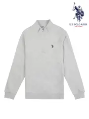 U.S. Polo Assn. Grey Mens Classic Fit Quarter Zip Sweatshirt (E01844) | $150