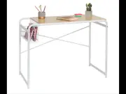 *New* Honey Can Do Home Office Computer Desk with Side Basket, White OFC-09308