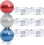 6 Pcs Exercise Ball Holder Yoga Exercise Stand Stability Storage Stackers Clear Plastic Holder for Different Size Stability Yoga Balls Storage Display