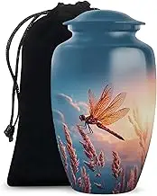 Dragon Fly Urn for Ashes, Large Cremation Urns for Human Ash, Funeral & Burial for Adult, Decorative Gift for Female, Blue, 10 Inch