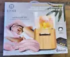 Lomi Himalayan Salt Wood Wireless Bluetooth Lamp Speaker Light & Satin Sleep Kit