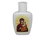 Mini White Orthodox Holy Mother Mary & Jesus Holy Water Bottle