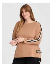 [Taking Shape] Natural Adessa Stripe Detail Top in Honey