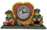 New Cute & Adorable 6”x9” Resin Cat Couple with Toys Desk/Table/Shelf Clock