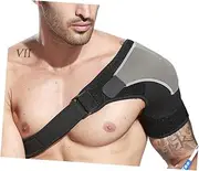 Non-slip Shoulder Support Pad Adjustable Shoulder Strap for Sports Grey Left