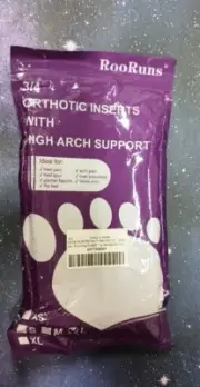 Arch Support RooRuns 3/4 Orthotic Shoe Inserts for Over-Pronation Plantar Fasc