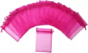 100pcs Hot Pink Organza Bags 4x6 Wedding Christmas Favor Gift Drawstring Pouches