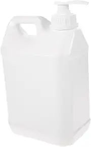 Plastic Jug Reusable Liquid Container Elegant Soap Dispenser for Body Wash Detergents and Sauces Stylish Pump Cap and Screw Cap for Home and Hotel Use