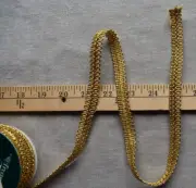 GOLD METALLIC GIMP POLYESTER NYLON TRIM 2 YARDS X 1/2 INCH WIDE