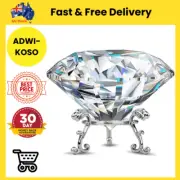 Large Crystal Diamond Paperweight with Stand Jewels Wedding Decorations Clear