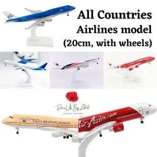 飛機模型壓鑄金屬飛機 20CM / 全國飛機模型 / 模型 Kapal Terbang Ada 輪胎