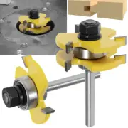 2Pcs Router Bits Set 1/4inch Shank Tongue Groove Router Bit Tool Set VV
