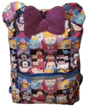 NWT Disney Tsum Tsum Backpack With Front Pouch Faces Bow & Ears, NEW.