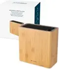 XL Bamboo Universal Knife Block with Slots for Scissors and Sharpening Rod Knife