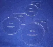 6 Piece Set Quilt Templates 1/8" Half Sizes- Acrylic - Circle within Square Set