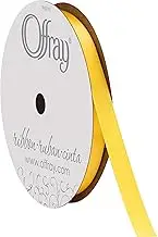 Offray Berwick 3/8" Single Face Satin Ribbon, Lemon Yellow, 20 Yds