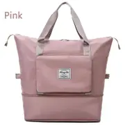 OZNALA 3 In 1 Foldable Portable Expandable Large Capacity Unisex Folding Travel Bags Waterproof Luggage Tote Handbag Duffle Bag Cosmetics Organizer with Bottom Extension & Multi-Pocket-Pink