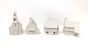 DIY Christmas Village Unfinished Porcelain Mini Church Mill Pub Mill’s Inn 1988