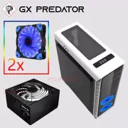 White Coated Gaming Case GX Elysium ATX mATX ITX Computer PC 2x Led Fan 850w PSU