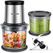 Electric Food Chopper With 4 Cup, Meat Grinder With 2 Bowls, 2 Speed & 4 Blades For Vegetable, Meet