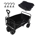FoldN Go Collapsible Wagon with Net, Heavy Duty Utility Foldable Cart.